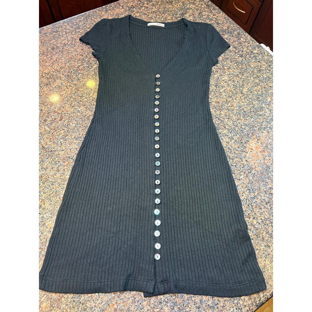 Reformation Black Ryder Ribbed Mini Dress Size S - Picture 4 of 16